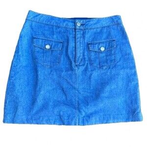 Brooklyn Industries jean skirt medium denim retro mini VSCO vintage 60s Y2K